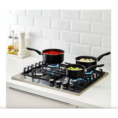 Saucepans, set of 3, BLACK