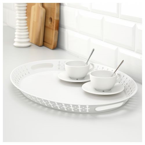 WHITE oval serving tray